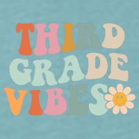 Third Grade Vibes 3rd Grade Retro Gnoovy Back To School Sueded Cloud Jersey T-Shirt