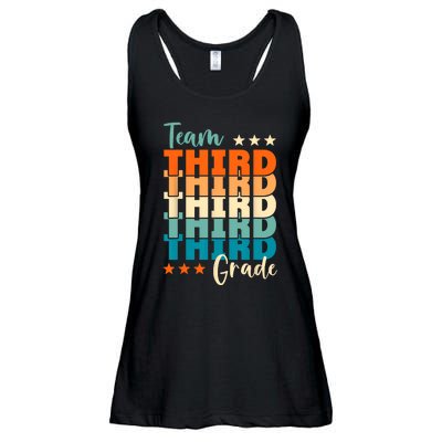 Third Grade Vibes Team 3rd Grade Retro 1st Day Of School Ladies Essential Flowy Tank