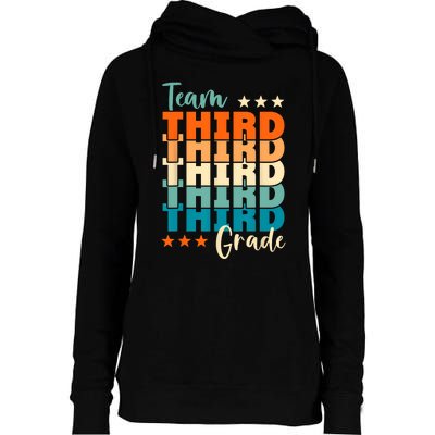 Third Grade Vibes Team 3rd Grade Retro 1st Day Of School Womens Funnel Neck Pullover Hood