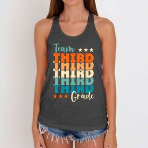 Third Grade Vibes Team 3rd Grade Retro 1st Day Of School Women's Knotted Racerback Tank