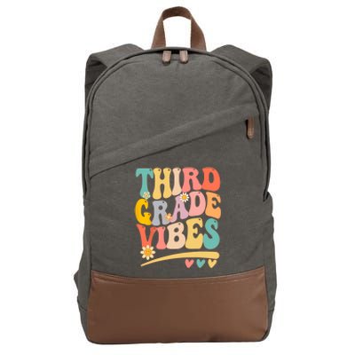 Third Grade Vibes For Girl Boy 3rd Grade Teacher Cotton Canvas Backpack