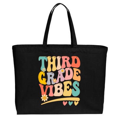 Third Grade Vibes For Girl Boy 3rd Grade Teacher Cotton Canvas Jumbo Tote