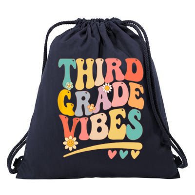 Third Grade Vibes For Girl Boy 3rd Grade Teacher Drawstring Bag