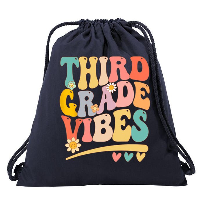 Third Grade Vibes For Girl Boy 3rd Grade Teacher Drawstring Bag