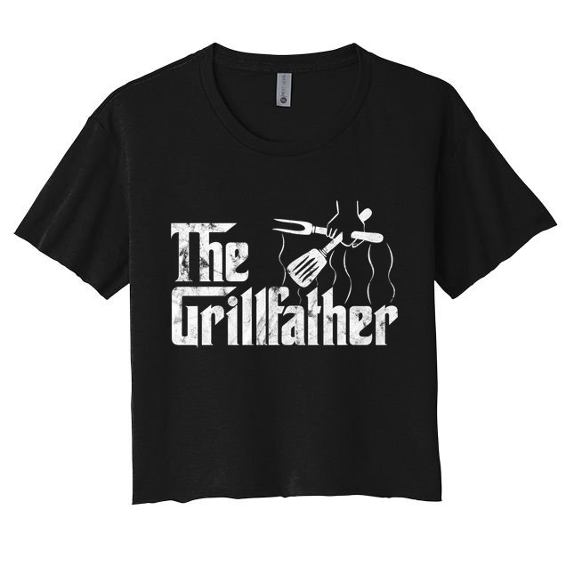 The Grillfather Vintage Bbq Barbecue Grill Chef Gift Idea Cool Gift Crop Top