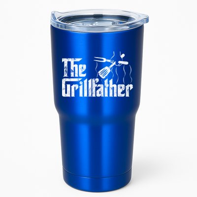 The Grillfather Vintage Bbq Barbecue Grill Chef Gift Idea Cool Gift Tumbler