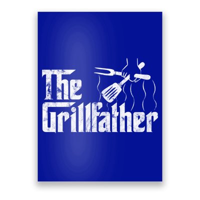 The Grillfather Vintage Bbq Barbecue Grill Chef Gift Idea Cool Gift Poster