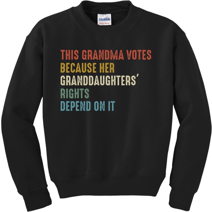 This Grandma Votes Because Her Granddaughters Rights Kids Sweatshirt