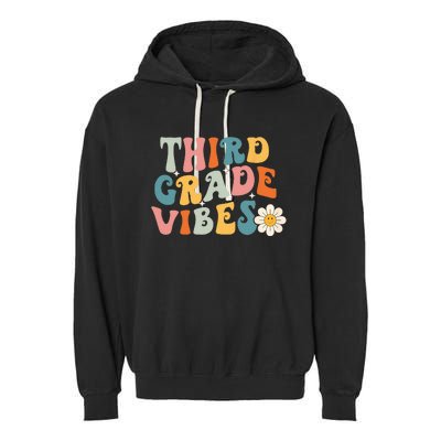 Third Grade Vibes 3rd Grade Team Retro 1st Day Of School Garment-Dyed Fleece Hoodie