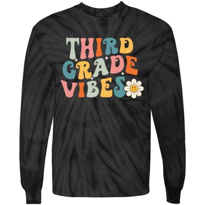 Third Grade Vibes 3rd Grade Team Retro 1st Day Of School Tie-Dye Long Sleeve Shirt