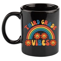 Third Grade Vibes Retro Groovy Third First Day Of School 11oz C Handle Ceramic Mug