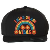 Third Grade Vibes Retro Groovy Third First Day Of School Wool Snapback Cap