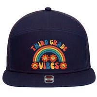 Third Grade Vibes Retro Groovy Third First Day Of School 7 Panel Mesh Trucker Snapback Hat