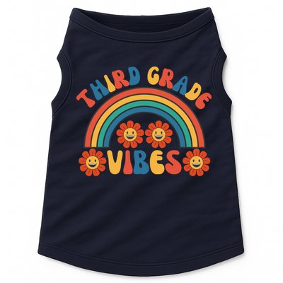 Third Grade Vibes Retro Groovy Third First Day Of School Doggie Tank