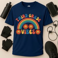 Third Grade Vibes Retro Groovy Third First Day Of School Performance Shirt