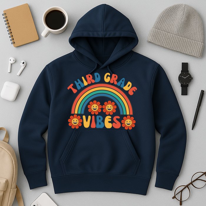 Third Grade Vibes Retro Groovy Third First Day Of School Hoodie
