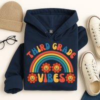 Third Grade Vibes Retro Groovy Third First Day Of School Hoodie