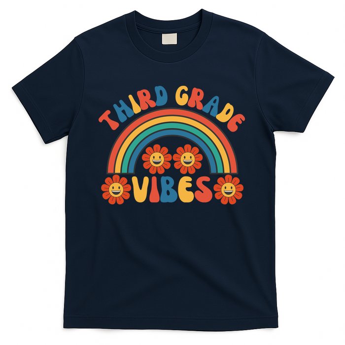 Third Grade Vibes Retro Groovy Third First Day Of School T-Shirt