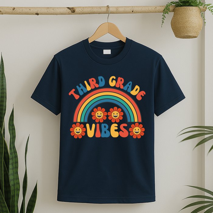 Third Grade Vibes Retro Groovy Third First Day Of School T-Shirt