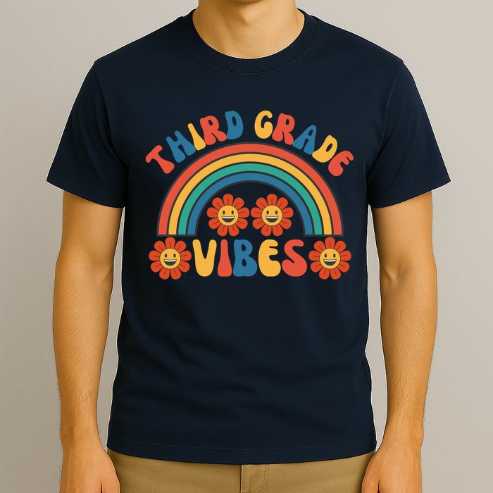 Third Grade Vibes Retro Groovy Third First Day Of School T-Shirt