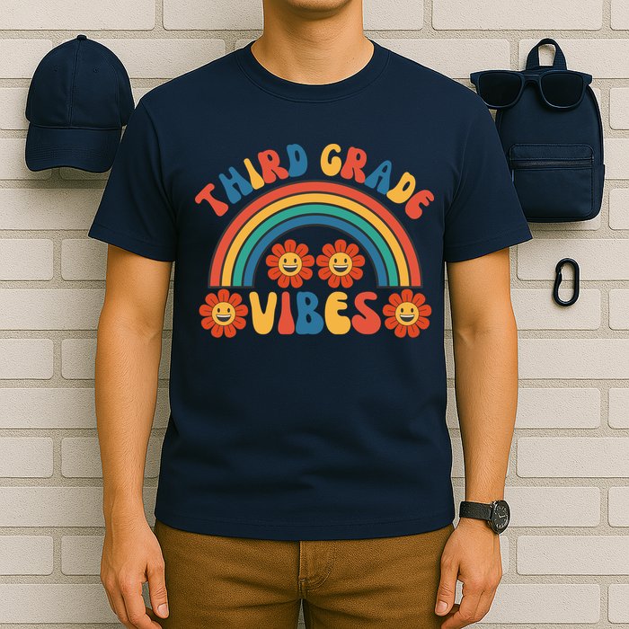 Third Grade Vibes Retro Groovy Third First Day Of School T-Shirt