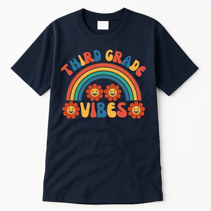 Third Grade Vibes Retro Groovy Third First Day Of School Tall T-Shirt