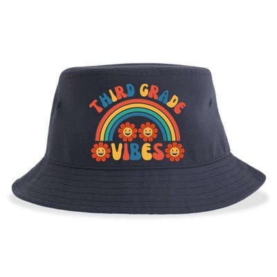 Third Grade Vibes Retro Groovy Third First Day Of School Sustainable Bucket Hat
