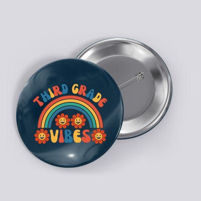 Third Grade Vibes Retro Groovy Third First Day Of School Button