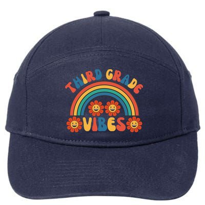 Third Grade Vibes Retro Groovy Third First Day Of School 7-Panel Snapback Hat