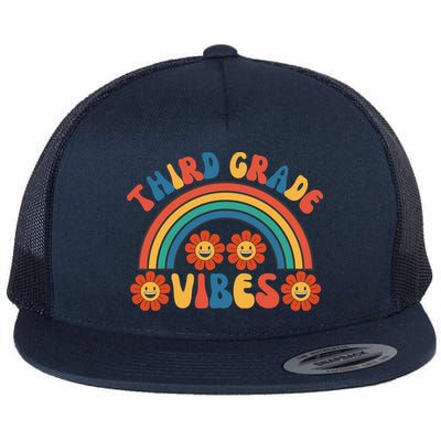 Third Grade Vibes Retro Groovy Third First Day Of School Flatbill Hat