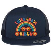 Third Grade Vibes Retro Groovy Third First Day Of School Flatbill Hat