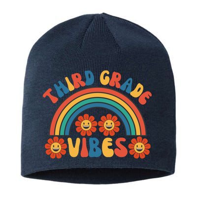 Third Grade Vibes Retro Groovy Third First Day Of School Sustainable Beanie