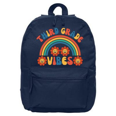 Third Grade Vibes Retro Groovy Third First Day Of School 16 in Basic Backpack