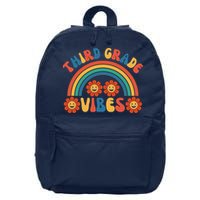 Third Grade Vibes Retro Groovy Third First Day Of School 16 in Basic Backpack