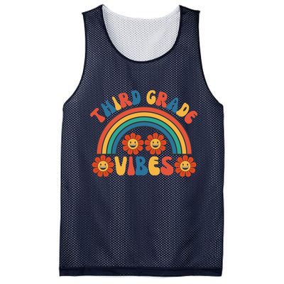 Third Grade Vibes Retro Groovy Third First Day Of School Mesh Reversible Basketball Jersey Tank