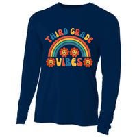 Third Grade Vibes Retro Groovy Third First Day Of School Cooling Performance Long Sleeve Crew