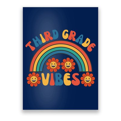 Third Grade Vibes Retro Groovy Third First Day Of School Poster