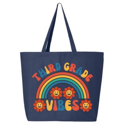 Third Grade Vibes Retro Groovy Third First Day Of School 25L Jumbo Tote