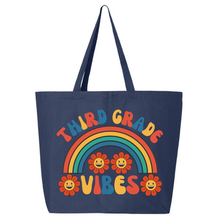 Third Grade Vibes Retro Groovy Third First Day Of School 25L Jumbo Tote