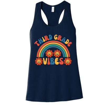 Third Grade Vibes Retro Groovy Third First Day Of School Womens Tank Top