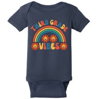 Third Grade Vibes Retro Groovy Third First Day Of School Baby Bodysuit
