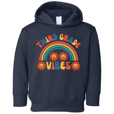 Third Grade Vibes Retro Groovy Third First Day Of School Toddler Hoodie