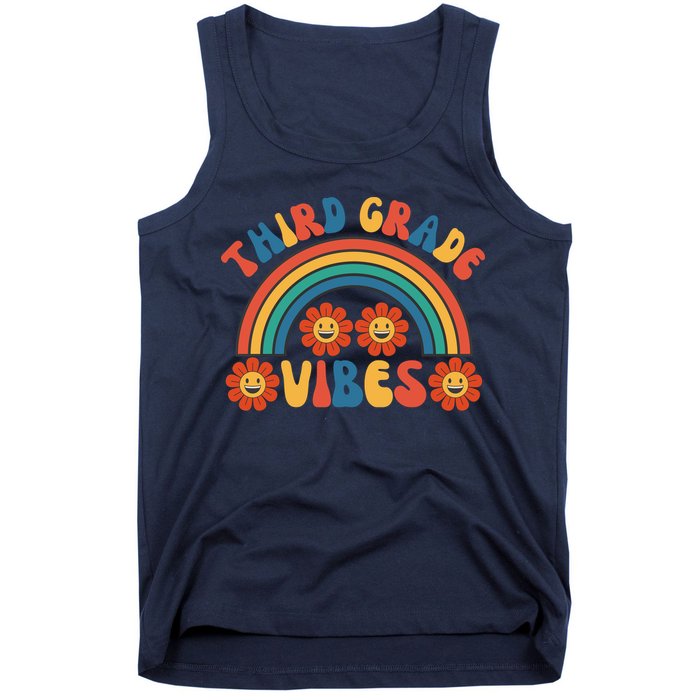 Third Grade Vibes Retro Groovy Third First Day Of School Tank Top