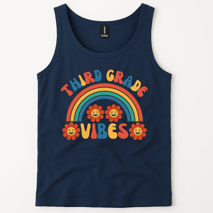 Third Grade Vibes Retro Groovy Third First Day Of School Tank Top