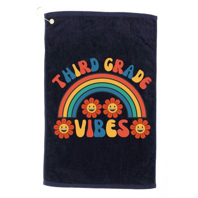Third Grade Vibes Retro Groovy Third First Day Of School Golf Towel