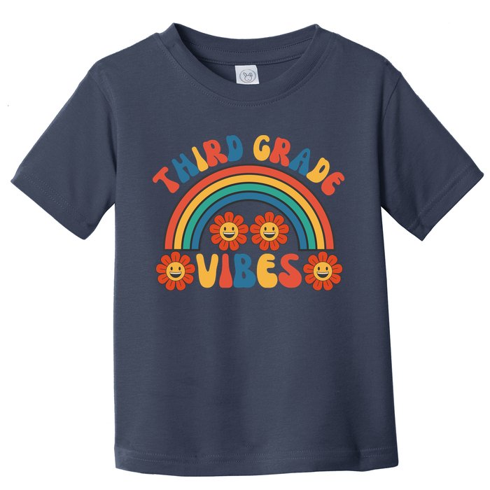 Third Grade Vibes Retro Groovy Third First Day Of School Toddler T-Shirt