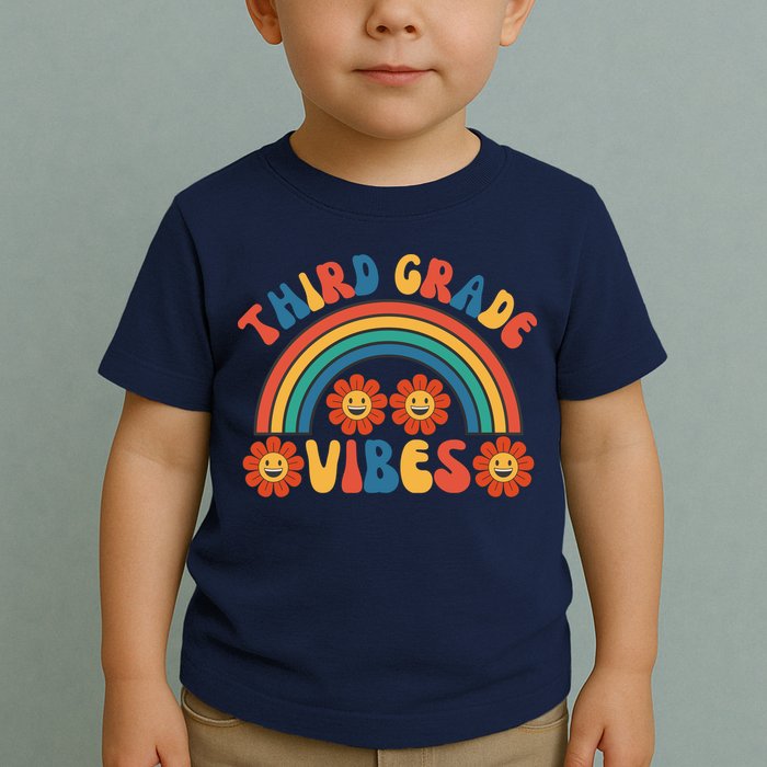 Third Grade Vibes Retro Groovy Third First Day Of School Toddler T-Shirt
