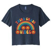 Third Grade Vibes Retro Groovy Third First Day Of School Crop Top
