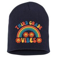 Third Grade Vibes Retro Groovy Third First Day Of School Short Acrylic Beanie