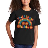 Third Grade Vibes Retro Groovy Third First Day Of School Kids T-Shirt